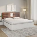Nilkamal Noir Max Storage Bed | Upholstered Headboard | 1 Year Warranty Engineered Wood Queen Box Bed (Finish Color - White, Delivery Condition - Knock Down)...