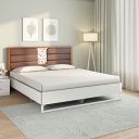 Nilkamal Noir Meta Upholstered Headboard Without Storage Engineered Wood King Bed...
