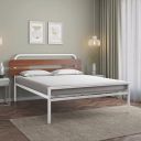 Nilkamal Nova Metal Queen Bed (Ivory/Walnut)...