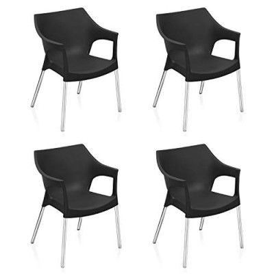 Nilkamal NS10SS Plastic Mid Back with Arm Chair | Set of 4