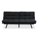 Nilkamal Oberon Futon Fabric Upholstered Foldable Sofa Cum Bed with Cushion, Metal Base in Dark Grey Colour...