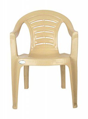 Nilkamal Plastic Arm-Chair (Brown and Beige, CHR_2123)