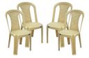 Nilkamal Plastic Armless Chair(Beige, 39x47x89cm) - Set of 4...