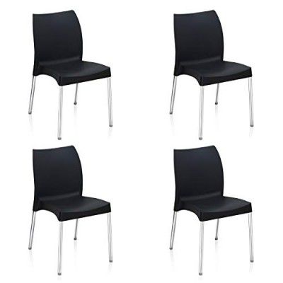 Nilkamal Plastic Chair for Cafe  Set of 4 | 3 Year Warranty 