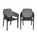 Nilkamal Plastic Chair with Arm - Set of 2 | Season Rust Brown Colour...