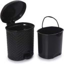 Nilkamal Plastic Waste Bin/Garbage Dustbin Waste Trash Bucket Dustbin with Lid and Strong for Home/Office/Restaurent & Outdoor Use Black Color Dustbin 12 Liter Set of - 1...