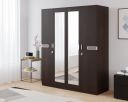 Nilkamal Riva 4 Door Wooden Wardrobe With Mirror for Bedroom | Almirah with 2 Hanging Rods, 6 Shelves, 2 Lockable Drawers | Clothes Cupboard | Engineered Wood | New Wenge...