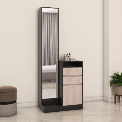 Nilkamal Riva Dressing Table with Mirror and Storage | Engineered Wood Dresser for Bedroom | Wenge & Sonoma Oak