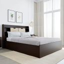 Nilkamal Riva Queen Bed with Box Storage & HeadBoard Storage | Engineered Wood | 1 Year Warranty | Wenge...