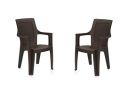 Nilkamal ROSA Plastic Mid Back with Arm Chair |100% Polypropylene Stackable Chairs | Set of 2 (rust brown)...