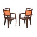 Nilkamal Set of 2 CHR2197 Plastic Chair, Brown and King Orange...