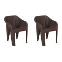 Nilkamal Set of 2 Eeezy Go Plastic Arm Chair Charcoal Grey...