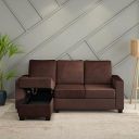 Nilkamal Shirley Lounger 2 Seater Fabric Upholstered Sofa in Choco Brown Color...