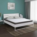 Nilkamal SLEEP Queen Size Grande Wood and Metal Hybrid Bed with Lite Dual Comfort Mattress (White, 78x60x5)...