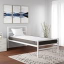 [Extra Rs.1601 OFF] Nilkamal SLEEP Single Size Striker Classic Metal Bed with Lite Dual Comfort Mattress, Superior PU Foam (White, 75 x 36)...