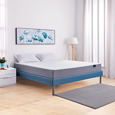 Nilkamal SLEEP Velvette Queen Size Bed Without Storage, Ultra-Lightweight Structure | Elegant Modern Design | Velvette Upholstered Corners (78 X 60, Blue)