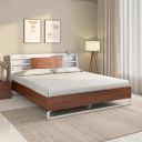 Nilkamal Slew Meta Without Storage | Headboard Storage | 1 Year Warranty Engineered Wood King Bed (Finish Color - Walnut, Delivery Condition - Knock Down)...