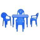 Nilkamal Toyset For Kids 4 Toy Chair And 1 Table- Multi Color (Plastic)...