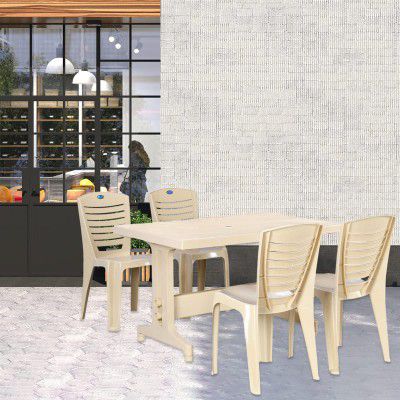 Nilkamal Ultima Rectangular 4 Seater Virgin Plastic Dining Table Set