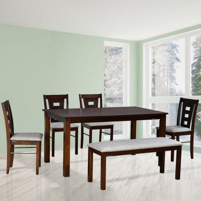 Nilkamal Bella Wooden 6 Seater Dining Set with Bench