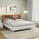 [Extra Rs 12000 OFF] Nilkamal Zion Meta Without Storage | 1 Year Warranty Engineered Wood Queen Bed (Finish Color - White, Delivery Condition - Knock Down)...