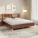 Nilkamal Zion Meta Without Storage Engineered Wood King Bed (Finish Color - Walnut, Delivery Condition - Knock Down)...