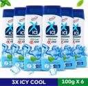 Nimson X-ICE Thanda Cool Loo Rakshak Prickly Heat Talcum Powder with 3 Benefits (6 x 100 g)...