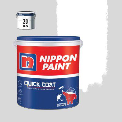 Nippon Paint Quick Coat Interior Emulsion Paint - 20 KG WHITE-Quick Drying, Good Coverage, Low VOC-Paint for Wall, Living Room