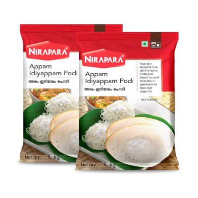 Nirapara Appam Idiyappam Powder| Incredible South Indian Breakfast| Ideal for making Appam & Puttu | 1Kg x 2