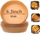 NIRDAMBHAY Air Fryer Liner Baking Tray (Pack of 50 Sheets) - Medium, Multicolor, Silicone, Easy to Clean, Heat Resistant...