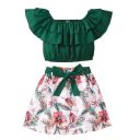 Niren Enterprise Girls GREEN MACAU FROCK...
