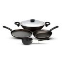 Nirlep Aspa Happiness Cookware Set 5 pcs,1 Fry Pan,1 Tawa,1 Kadhai with 1 Stainless Steel Lid,1 Tadka Pan...