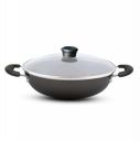 NIRLEP Sakhi Kadhai 24 cm with Glass Lid| Non-Stick Kadhai| Induction Kadhai| Easy Grip Handle| 2-Layer PFOA| Easy to Clean| Black...