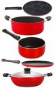 Nirlon 2 Layer Coated Non-Stick 5 Piece Aluminium Pots and Pans Cooking Essential Set...