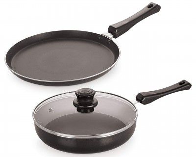 Nirlon 2 Pieces Dosa Tawa & Fry Pan Cookware Set
