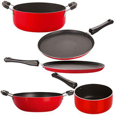 Nirlon 5 Piece 3 Layer Non-Stick Coated Chemical Free Healthy Kitchen Cooking Essential Combo Gift Set