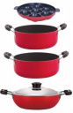 NIRLON Aluminium Non Stick Cooking Pots & Pans Set, 4 Pieces(DKD(J)_CS20_AP7_CS24)...