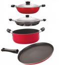 Nirlon Aluminium Non Stick Cookware Pots and Pans Set of 4 Pieces (FT13_DKD(M)_AP12_CS24)...