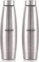 NIRLON Berry Cool Stainless Steel Fridge Water Bottle 1000 ml Bottle (Pack of 2, Silver, Steel)...