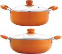 NIRLON Ceramic 2-Piece Non Stick Induction Base Cookware Kadai & Casserole Set (Aluminium, Non-stick, Induction Bottom)...