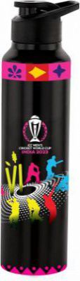 NIRLON Classic Flip UV Printed Single Wall Stainless Steel Sipper Cap Water Bottle 1000ml (Pack of 1, Black, Steel)