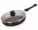 Nirlon Fry Pan with Glass Lid, Heat-Resistant Handle...