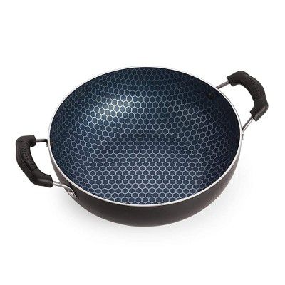 Nirlon Honeycomb Kitchen Accessories for Cooking Nonstick Kadhai/Wok 1.8 Liter with Handle