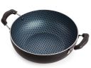 Nirlon Honeycomb Non Stick Aluminium Kadhai Wok (22cm.25 Liter Gas Stove Compatible)...