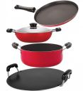 Nirlon Kitchen Accessories for Home Cooking Non Stick pots and pan Set of 4 Pieces (FT13_DKD(B)_RT_CS24)...