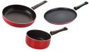 NIRLON Kitchen Non Stick Cookware Utensils Set of 3 Pieces (2.6mm_FT10_SP(M)_FP12)...