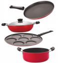 Nirlon Kitchen Pots & Pans Premium Quality Non Stick Cookware Set of 4 Pieces (FT13_DKD(B)_UP7_CS24)...