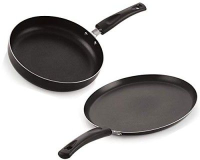 NIRLON Nelcon Non-Stick Aluminium Heat Resistance Dishwasher Safe Cookware Utensil Set (Black)