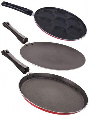 Nirlon Non-Stick Aluminium Stain Resistance Non-Induction 3 Piece Kitchen Essential Combo Item Set Offer with Premium Quality