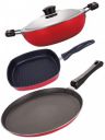 Nirlon Non-Stick Aluminium Stain Resistance Non-Induction 3 Piece Cookware ...